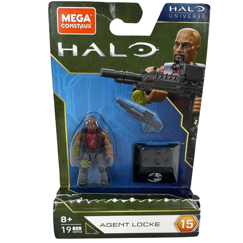 5‎ for $25| MEGA CONSTRUX HALO Universe Heroes Series 15 Agent Locke Mini Figure